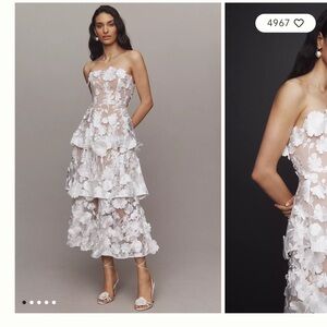 Elliatt Strapless White Floral Dress